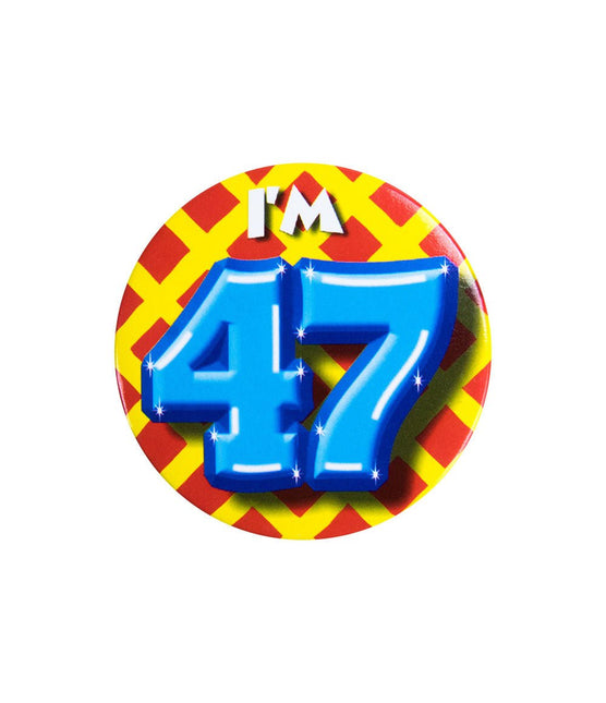 I'm 47 Button 47 Jaar 5,5cm van Paper Dreams koop je bij Partywinkel
