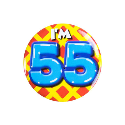 I'm 55 Button 55 Jaar 5,5cm van Paper Dreams koop je bij Partywinkel
