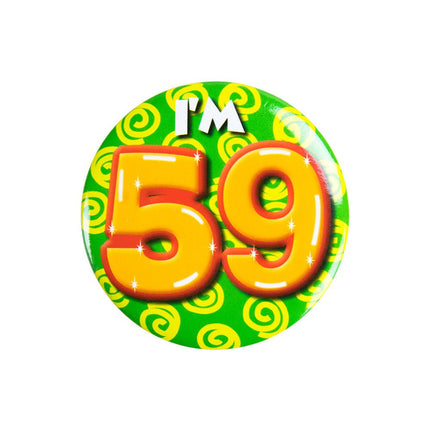 I'm 59 Button 59 Jaar 5,5cm van Paper Dreams koop je bij Partywinkel
