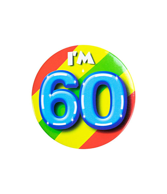 I'm 60 Button 60 Jaar 5,5cm van Paper Dreams koop je bij Partywinkel