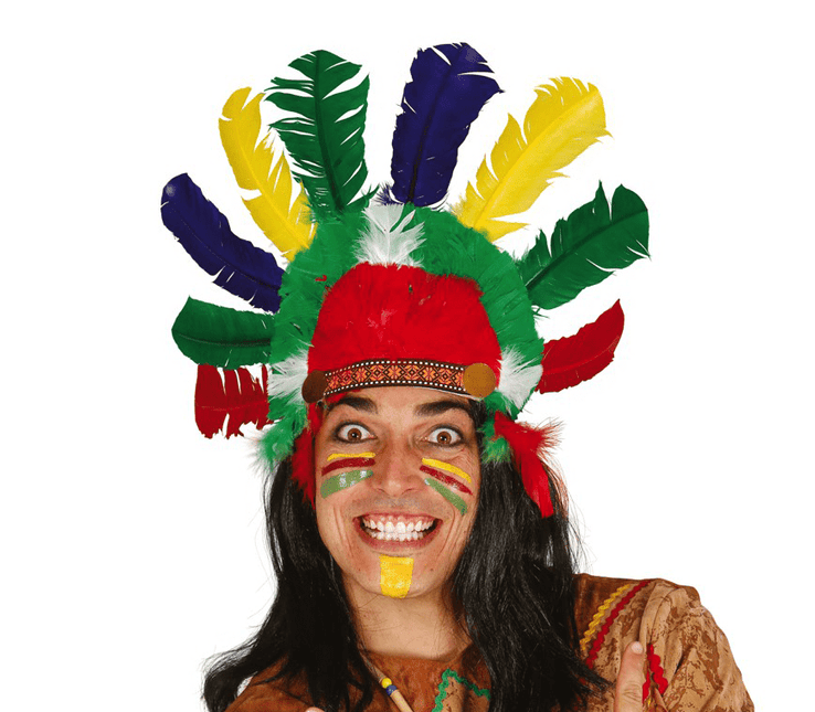 Indiaanse Hoofdband Veren van Fiestas Guirca koop je bij Partywinkel