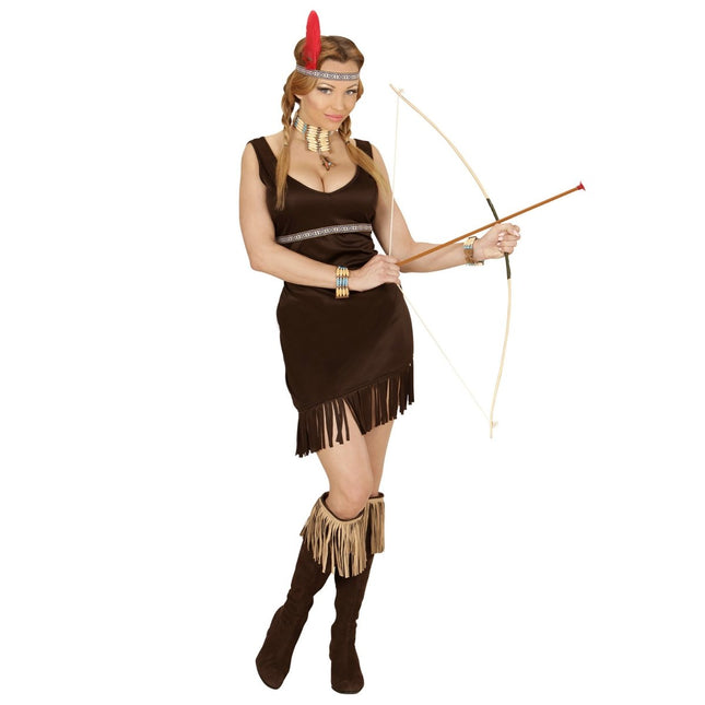 Indiaanse Jurk Bruin Dames van Widmann koop je bij Partywinkel