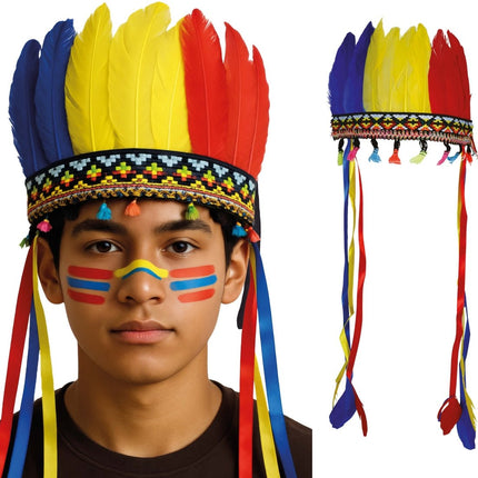 Indianentooi Gekleurd Veren van Fiestas Guirca koop je bij Partywinkel