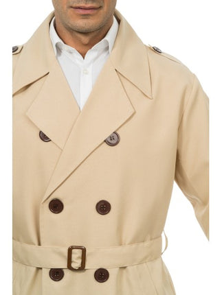 Gabardina beige de estilo detective para hombre