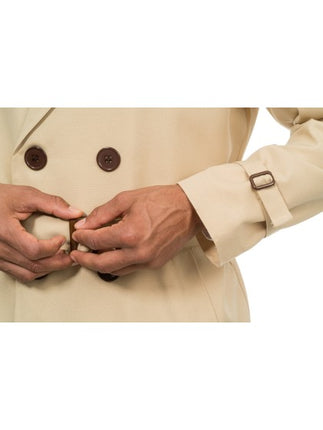 Gabardina beige de estilo detective para hombre