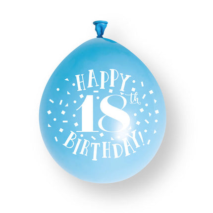 Globos de látex de 10 ct con el mensaje «Happy 18th Birthday» de 23 cm