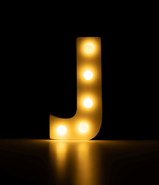 J Licht Letter 16,5cm van Paper Dreams koop je bij Partywinkel