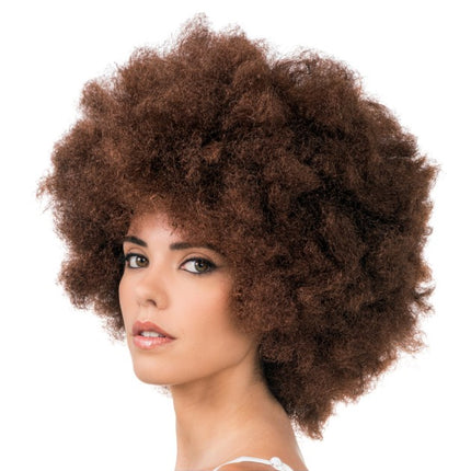 Peluca afro Jackson, color caoba, 33 cm