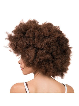 Peluca afro Jackson, color caoba, 33 cm