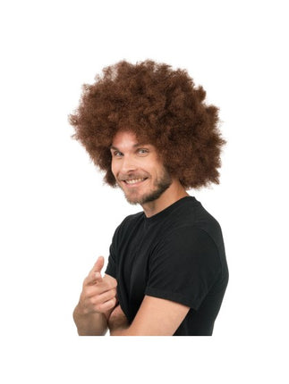 Peluca afro Jackson, color caoba, 33 cm
