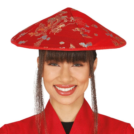 Japanse Hoed Rood van Fiestas Guirca koop je bij Partywinkel