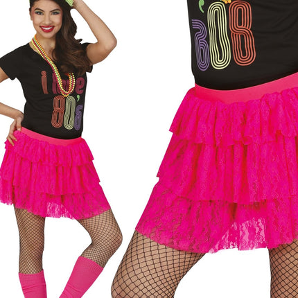 Jaren '80S Rok Neon Roze van Fiestas Guirca koop je bij Partywinkel