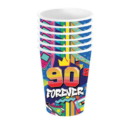 Jaren 90 Bekers 240ml 6st van Fiestas Guirca koop je bij Partywinkel