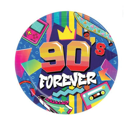 Jaren 90 Borden 23cm 6st van Fiestas Guirca koop je bij Partywinkel