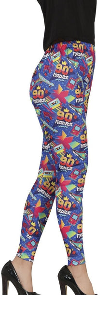 Jaren 90 Legging Blauw Dames van Fiestas Guirca koop je bij Partywinkel