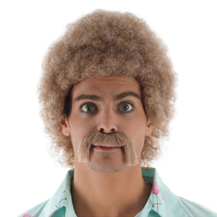 Peluca de Jeff con bigote rubio