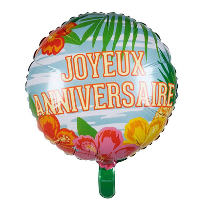 Joyeux Anniversaire Helium Ballon Hawaii Leeg 45cm van Boland koop je bij Partywinkel