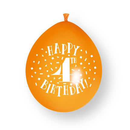 10 piezas Globos de látex Feliz 4º Cumpleaños 23cm