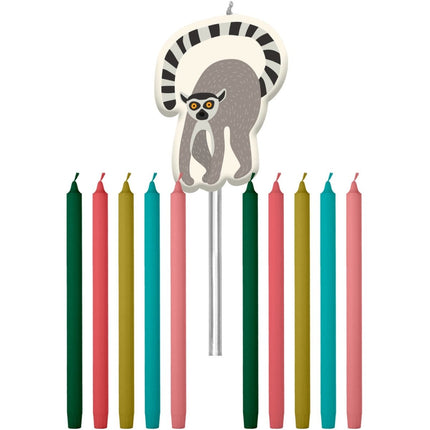 Jungle Dieren Kaarsen Zoo Party 10cm 11st van Folat koop je bij Partywinkel