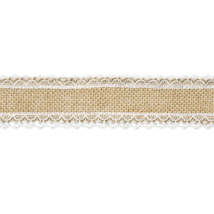 Jute Lint Kant 5cm 5m van Partydeco koop je bij Partywinkel
