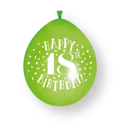 Globos de látex de 10 ct con el mensaje «Happy 18th Birthday» de 23 cm