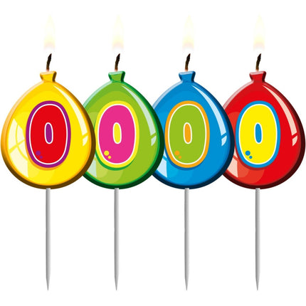 Kaars 0 Jaar Ballon 8cm van Folat koop je bij Partywinkel