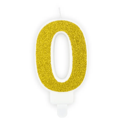 Kaars 0 Jaar Goud 7cm van Partydeco koop je bij Partywinkel
