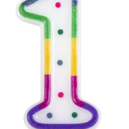 Kaars 1 Jaar 8cm - Partywinkel - 8712026310613