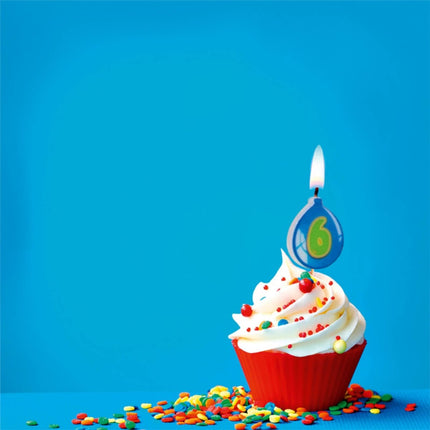 Kaars 6 Jaar Ballon 8cm van Folat koop je bij Partywinkel