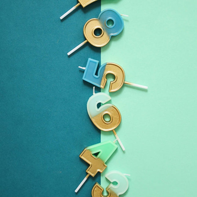 Kaars 6 Jaar Retro Mint Groen 5cm van Folat koop je bij Partywinkel