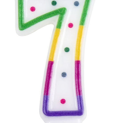Kaars 7 Jaar 8cm - Partywinkel - 8712026310675