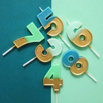 Kaars 7 Jaar Retro Groen 5cm van Folat koop je bij Partywinkel