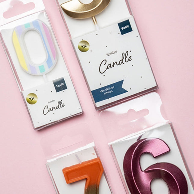 Kaars 7 Jaar Retro Oranje 5cm van Folat koop je bij Partywinkel