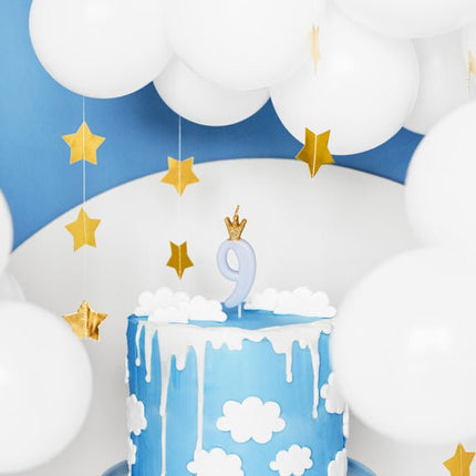 Kaars 9 Jaar Lichtblauw 9,5cm van Partydeco koop je bij Partywinkel