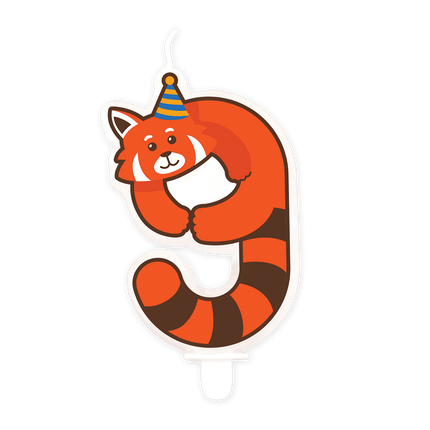 Kaars 9 Jaar Wasbeer van Paper Dreams koop je bij Partywinkel