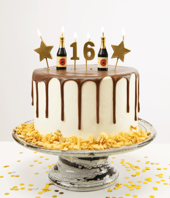 Kaarsjes 16 Jaar Champagne 17,5cm van Paper Dreams koop je bij Partywinkel