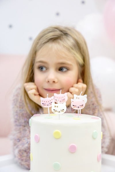 Kaarsjes Kat 2cm 6st van Partydeco koop je bij Partywinkel