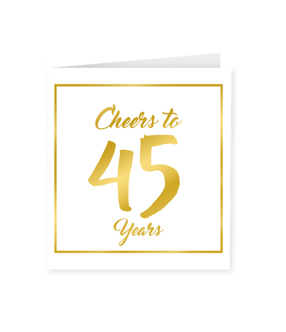 Kaart 45 Jaar Goud Wit 15cm van Paper Dreams koop je bij Partywinkel
