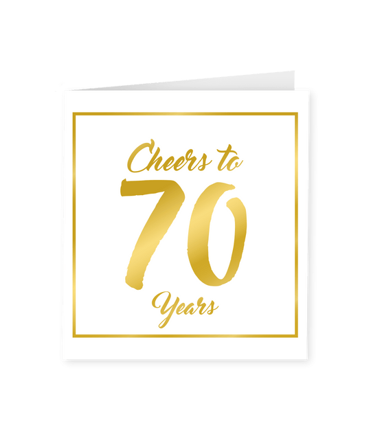 Kaart 70 Jaar Goud Wit 15cm van Paper Dreams koop je bij Partywinkel