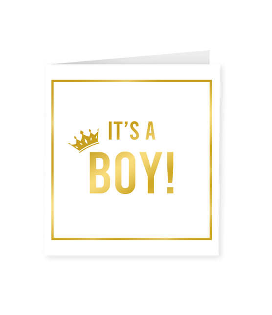 Kaart It'S A Boy Goud Wit 15cm van Paper Dreams koop je bij Partywinkel