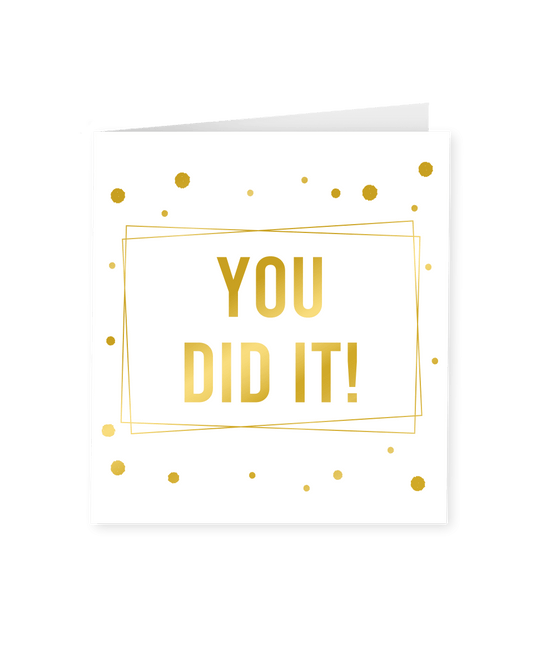 Kaart You Did It Goud Wit 15cm van Paper Dreams koop je bij Partywinkel