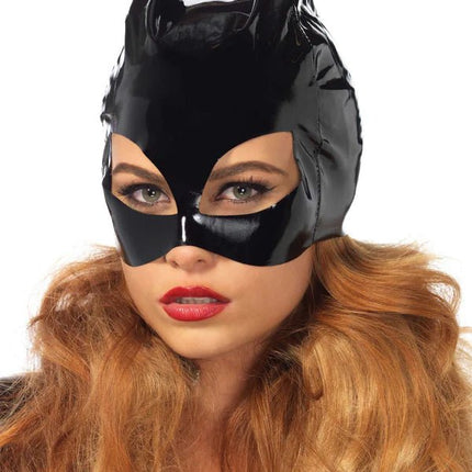 Kat Masker Zwart Vinyl - Partywinkel - 714718017808
