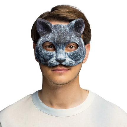 Kat Oogmasker Grijs van Boland koop je bij Partywinkel