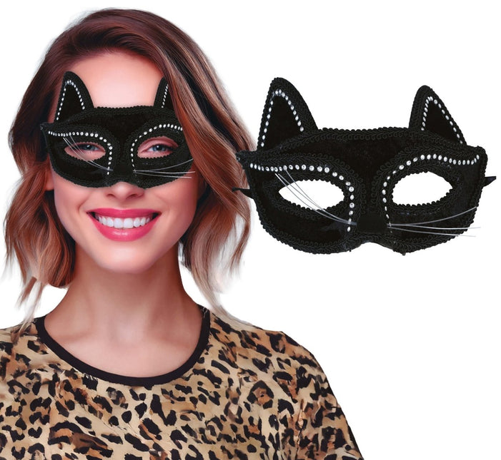 Kat Oogmasker Zwart Volwassen van Fiestas Guirca koop je bij Partywinkel
