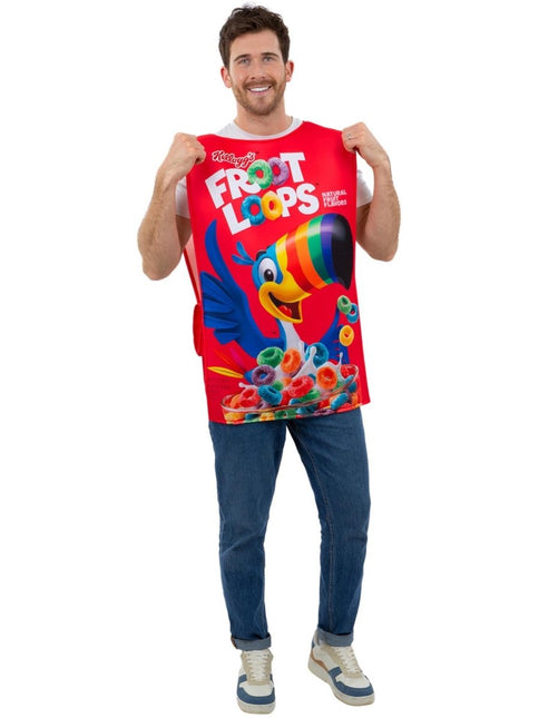 Kelloggs™ Froot Loops™ Cereal Verpakking Kostuum van Smiffys koop je bij Partywinkel