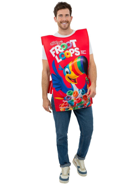 Kelloggs™ Froot Loops™ Cereal Verpakking Kostuum van Smiffys koop je bij Partywinkel