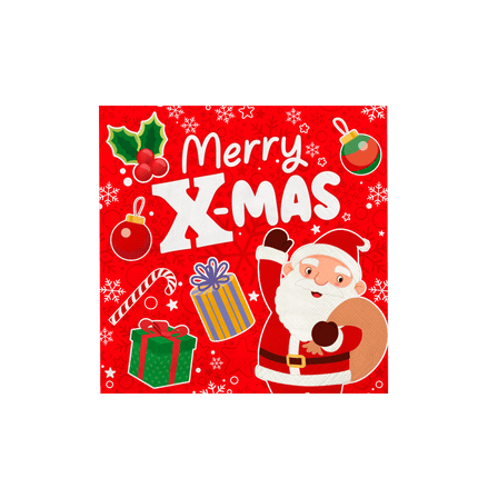 Kerst Servetten Rood Figuren 16cm van Paper Dreams koop je bij Partywinkel