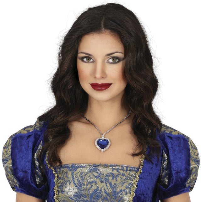 Ketting Zilver Blauw Hart van Fiestas Guirca koop je bij Partywinkel