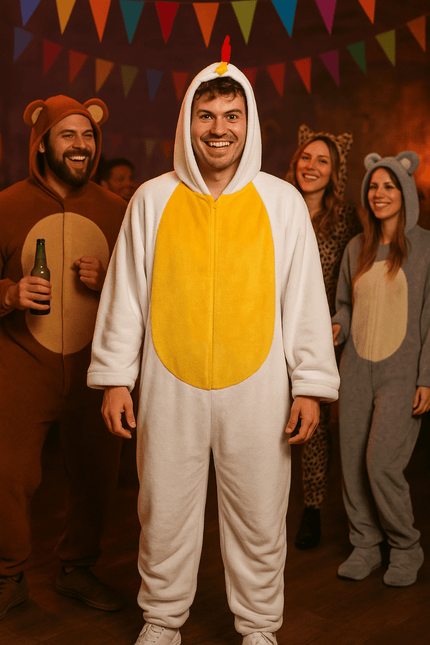 Kip Onesie Wit van PartyXclusive koop je bij Partywinkel