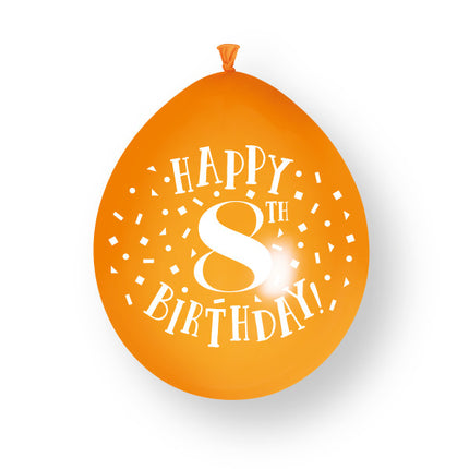 10 piezas Globos de látex "Feliz 8º Cumpleaños 23cm